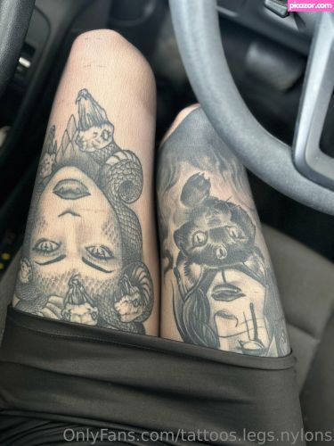 tattoos legs nylons - Image
